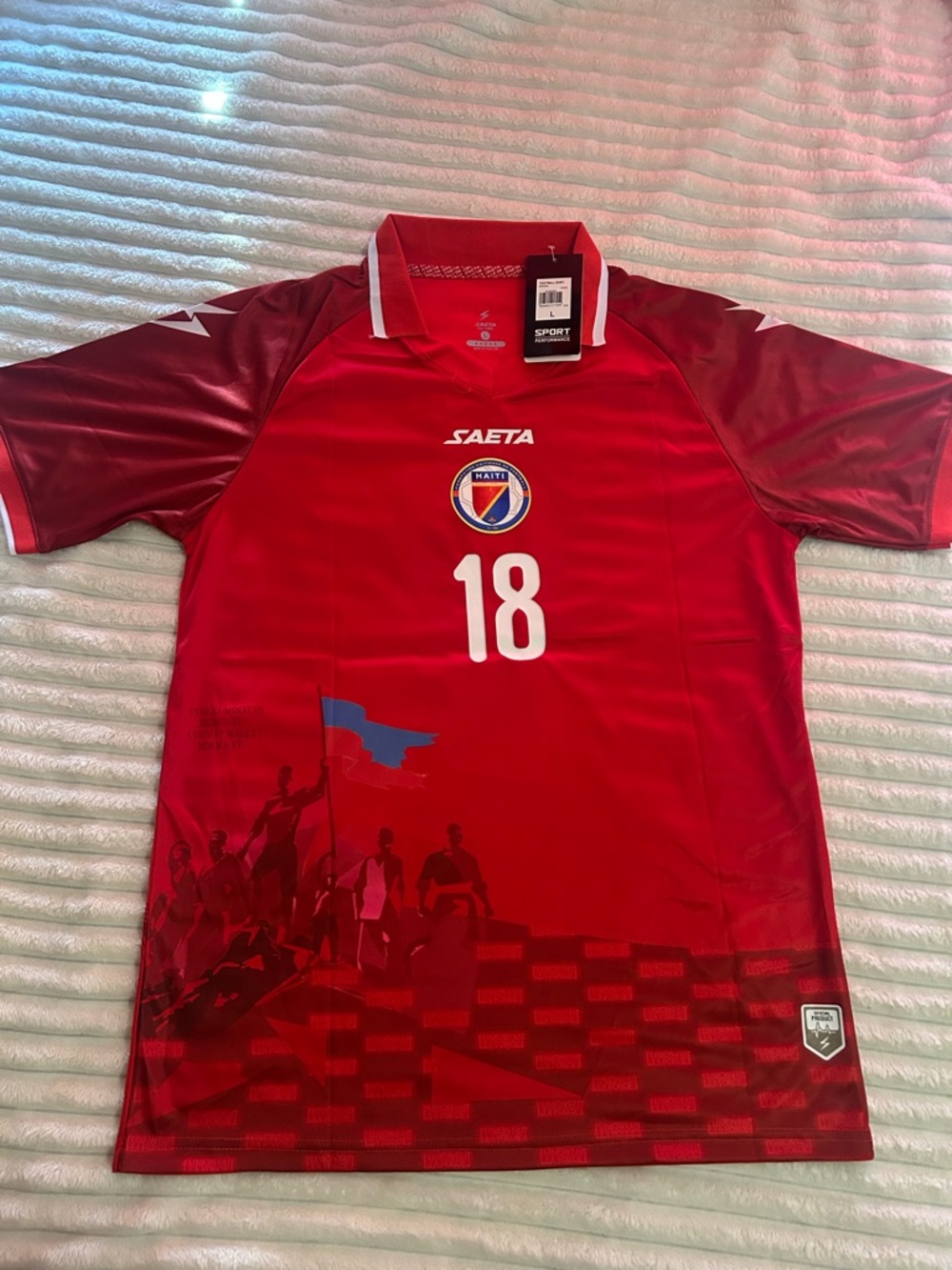 Saeta Haiti Red #18 Soccer Jersey Wilson isidor